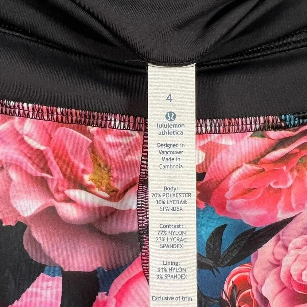 Lululemon Run Inspire Crop II Size 4 Secret Garden Pink Athletic Workout Gym